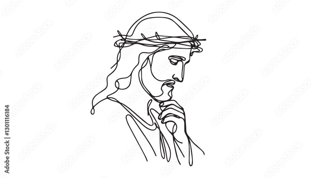 Continuous one single minimal line drawing jeus Continuous one single minimal line drawing jeus