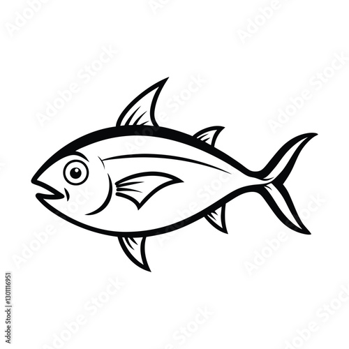 funny tuna fish line art