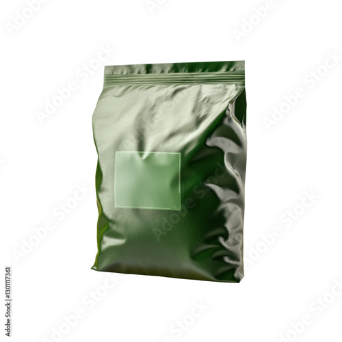 A bag of garden fertilizer with a green label, isolated on transparent background, png
