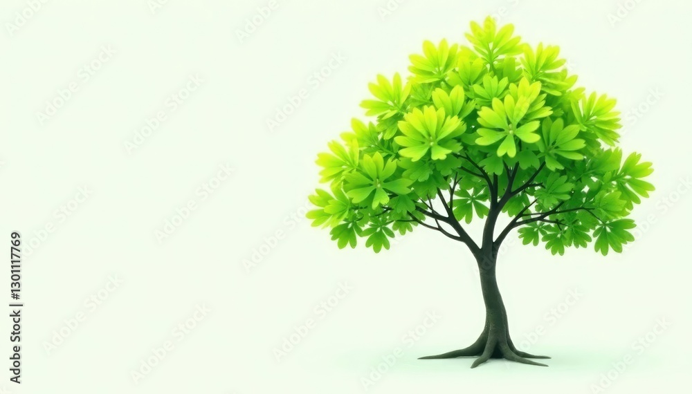 Ginkgo tree with single leaf and branch on white background, leaf, tree, green Ginkgo tree with single leaf and branch on white background, leaf, tree, green