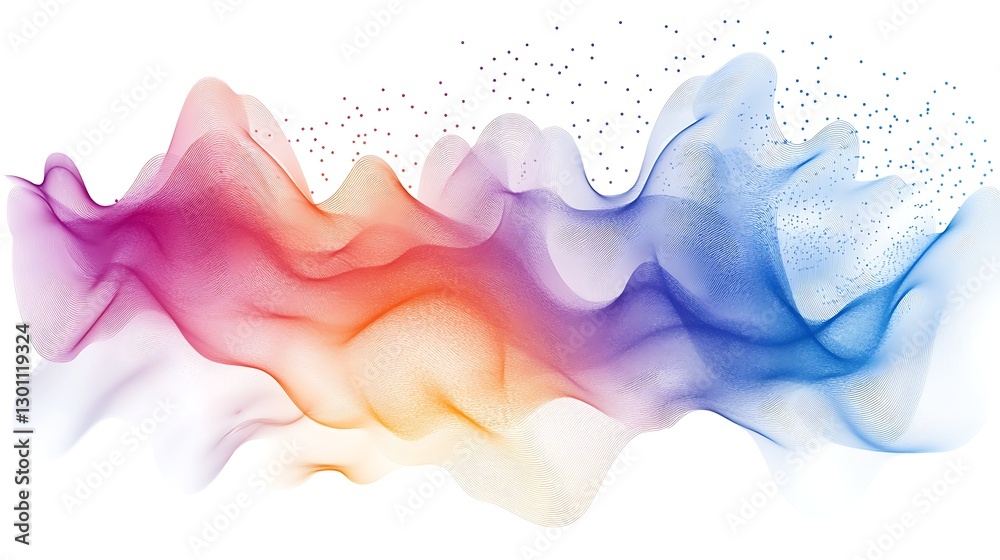 Abstract Waves of Color on a White Background Abstract Waves of Color on a White Background