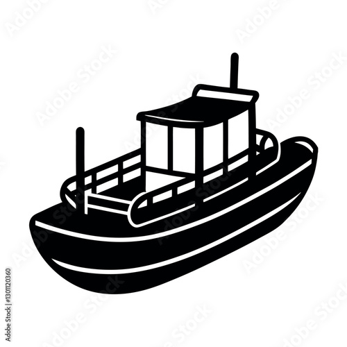 Pontoon Black Vector Silhouette for Advertising and Promotion






