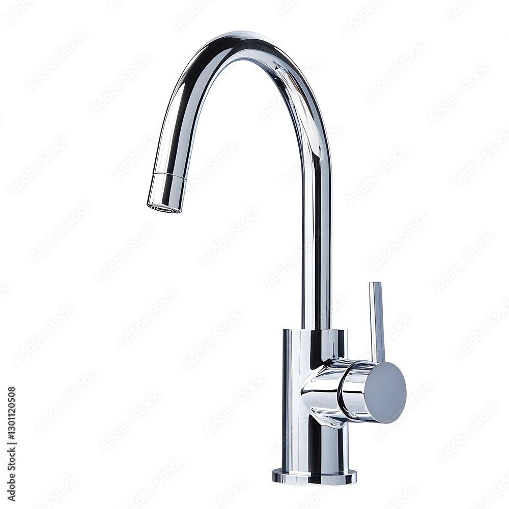 Modern chrome faucet asset for in-house decor white background furniture contemporary design Modern chrome faucet asset for in-house decor white background furniture contemporary design
