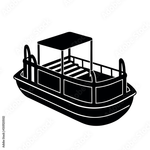 Pontoon Black Vector Silhouette for Advertising and Promotion






