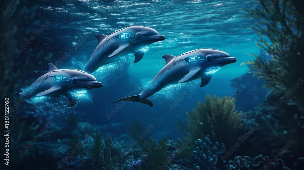 Fototapeta premium Future Technology Dolphin