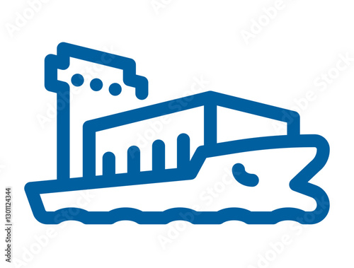 icon a cargo ship carrying containers representing maritime shipping freight transport and global logistics.