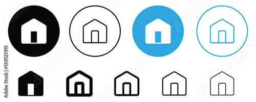 home and house web flat icon set vector on white background