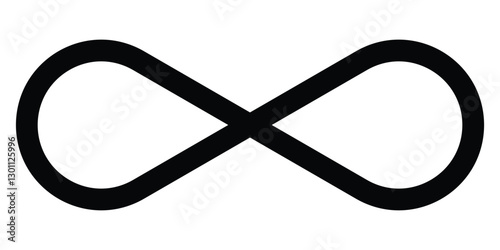 Silhouette infinity symbol vector on white background