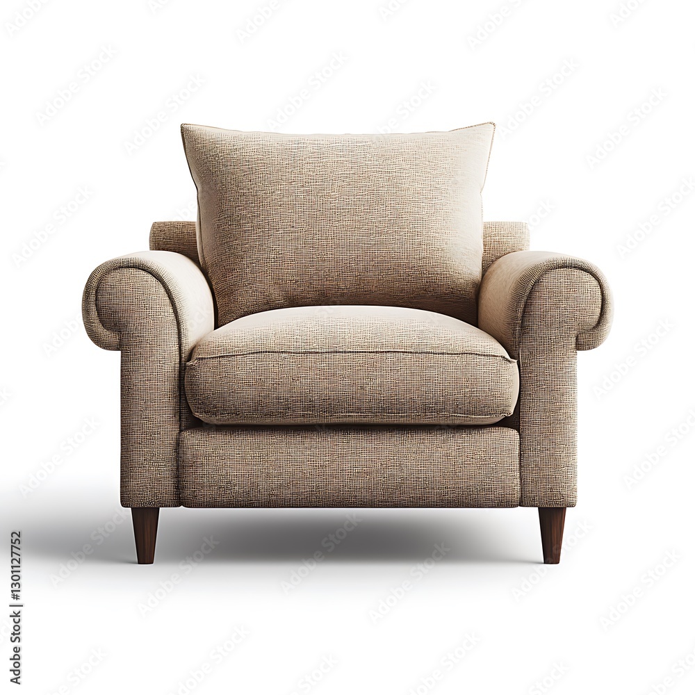 Comfortable armchair furniture asset on white background in-house item modern living room environment Comfortable armchair furniture asset on white background in-house item modern living room environment