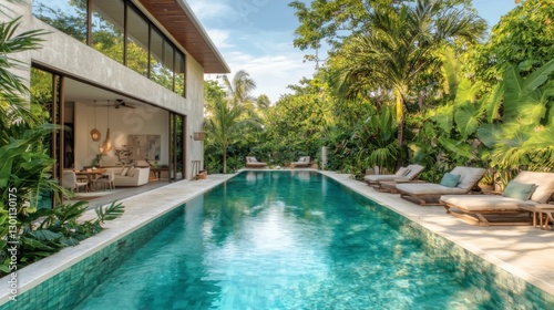 Serene Tropical Villa  A Harmonious Blend of Indoor and Outdoor Living Spaces
