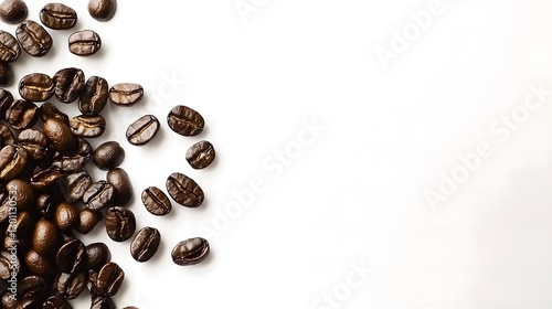 High resolution coffee beans on white background
