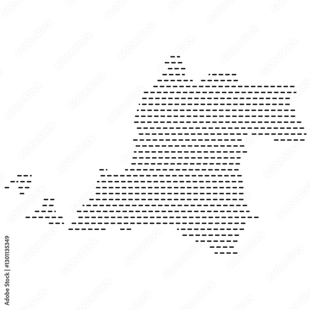 Fototapeta premium Banten Province Dashed line Map
