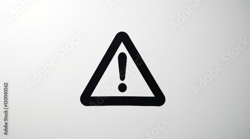 Warning sign displaying exclamation mark inside of triangle alerting viewer to be cautious of potential danger.