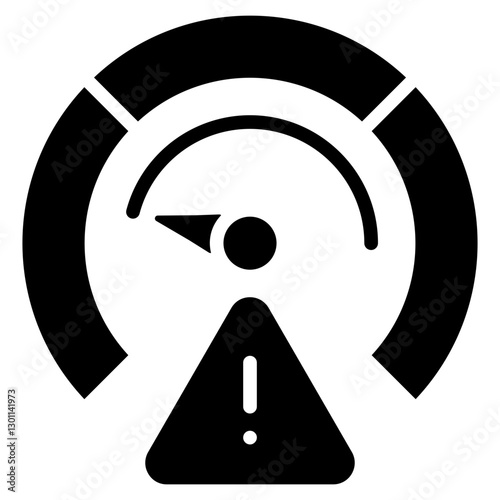 Performance Issue Alert Glyph Icon in Performance Strength and Management Vector Design