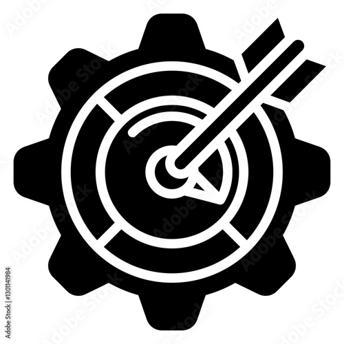 Performance Goal Glyph Icon in Performance Strength and Management Vector Design