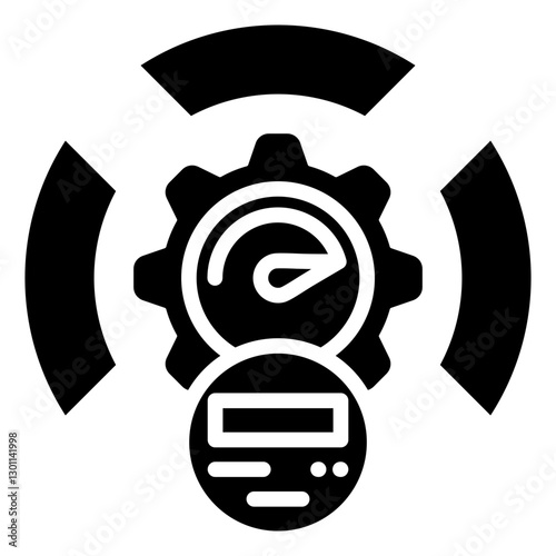 Performance Management Glyph Icon in Performance Strength and Management Vector Design