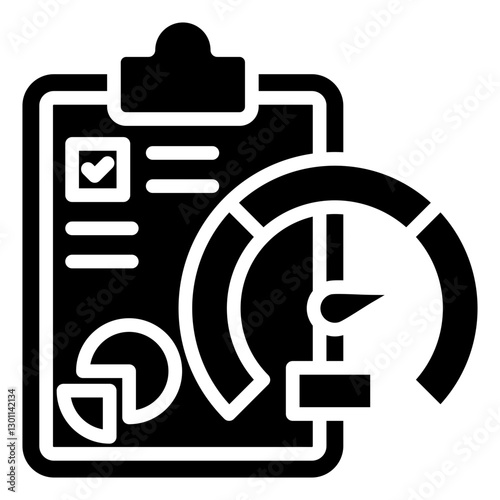 Performance Report Glyph Icon in Performance Strength and Management Vector Design