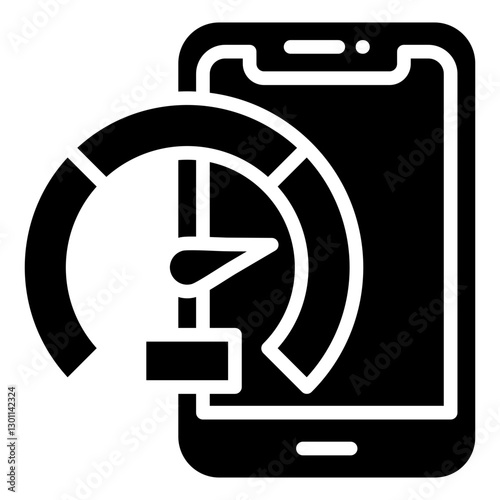 Phone Performance Glyph Icon in Performance Strength and Management Vector Design