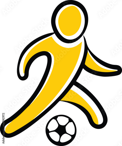 soccer player is depicted in vibrant colors, expertly controlling the ball with a sense of movement and excitement