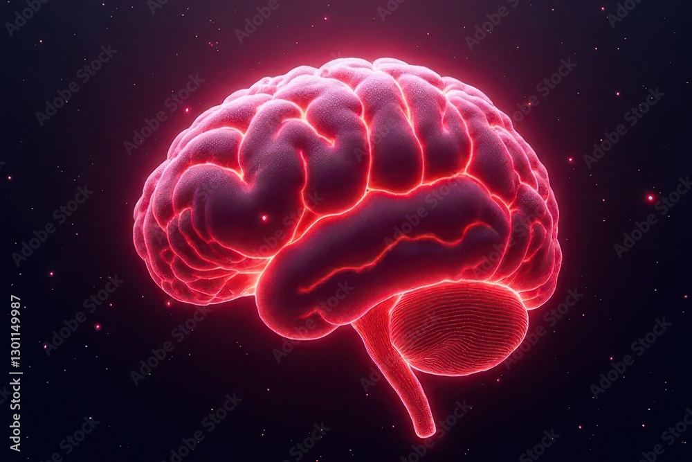 Surreal Brain of Glowing Quantum Nodes: Floating in a Starry Void Surreal Brain of Glowing Quantum Nodes: Floating in a Starry Void