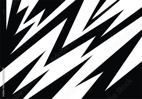 Abstract black Mix background with spikes and zigzag narrow line pattern work