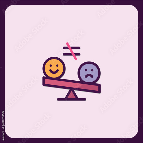 Balancing Happiness and Sadness, A Seesaw of Emotions Icon