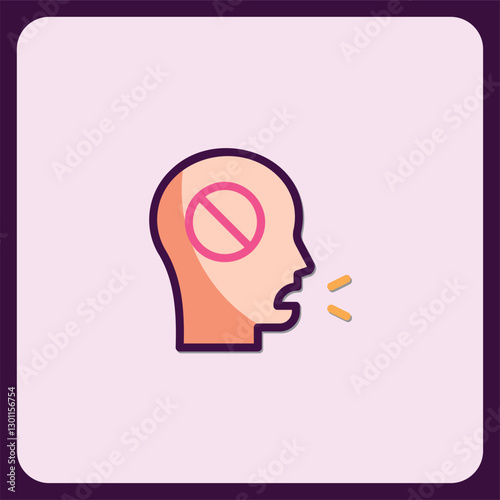 No Talking Icon, Stop Spreading Rumors or Gossiping