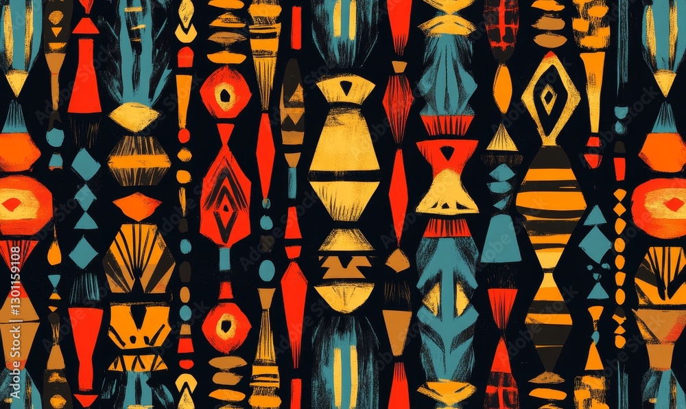 Fototapeta premium Abstract shapes with vibrant colorful patterns.