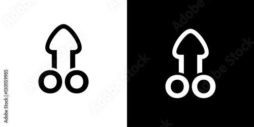 logo combination of two letters O forming a dick