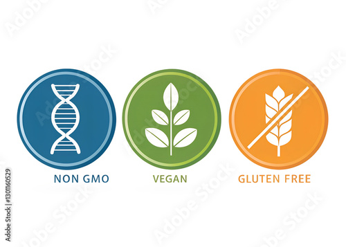 Vegan, Non-GMO, Gluten free, Labels, Healthy Certifications for Vegan Food, non-GMO, labels, healthy, certifications, vegan, food, gluten-free, natural, organic, pure, dietary, product, eco, safe
