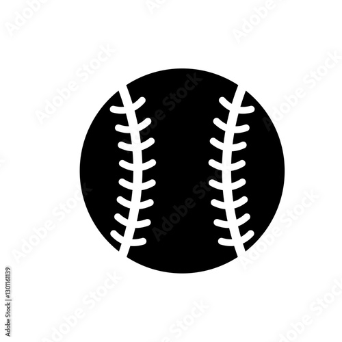 Baseball ball Silhouette featuring thinner stitching.