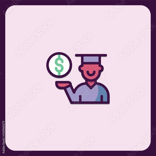 Student Finance Icon, Education and Investment