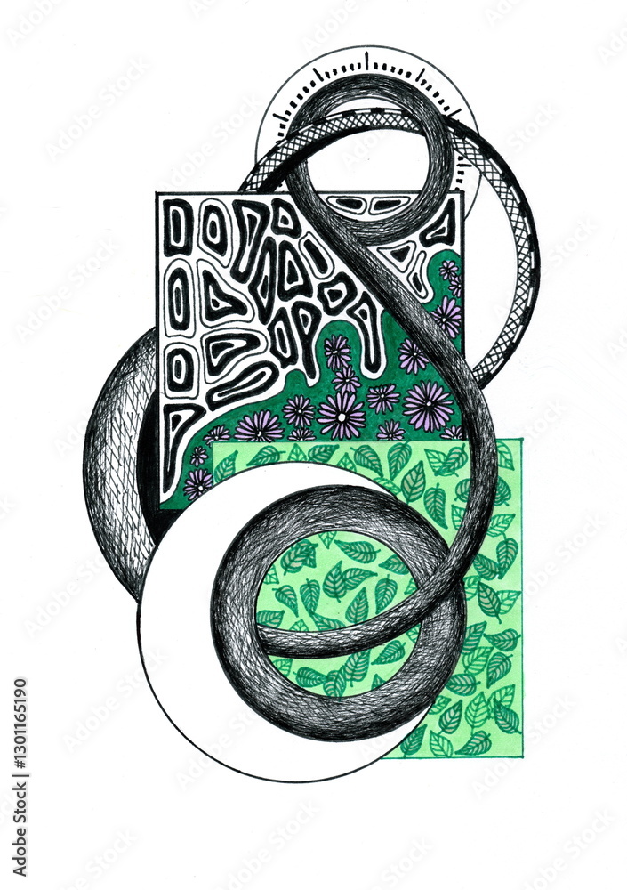 Photo inspiration: Picture Idea: Poster The Image Features An Abstract Composition Combining Geometric