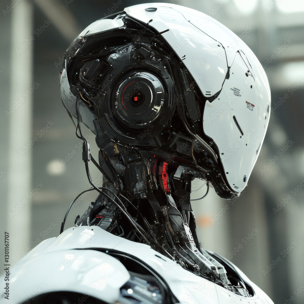 Fototapeta premium s0158887887054_Image_of_a_sci-fi_robot_with_intricate_AI-design_b3a5ca95-a2d8-40e0-a71f-42e5f06b5add_1