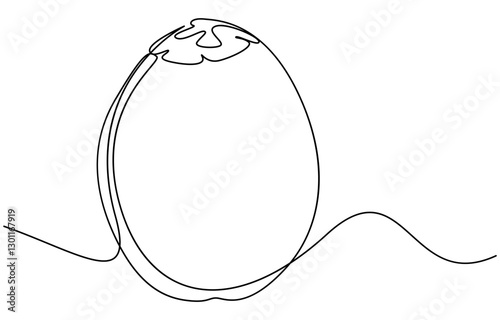 Continuous one single minimal line drawing coconut, Single continuous line drawing whole and sliced healthy organic coconut for orchard logo identity. Fresh fruitage concept for fruit garden icon.