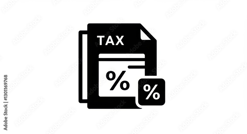 Basic Icon of a Tax Document with a Percentage Sign