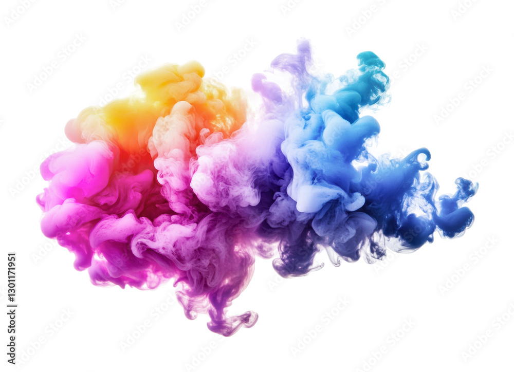 Fototapeta premium Colorful smoke swirling in vibrant patterns for creative backgrounds and design purposes, cut out