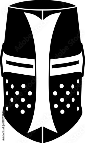 Knights Templar helmet Detailed silhouette 1