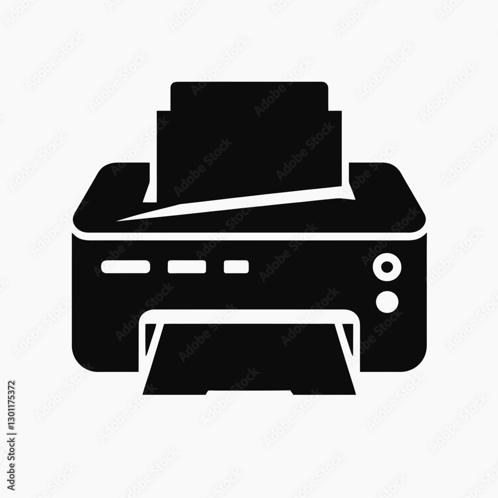 very simple flat and single minimalist Printer Silhouette in black on a white background very simple flat and single minimalist Printer Silhouette in black on a white background