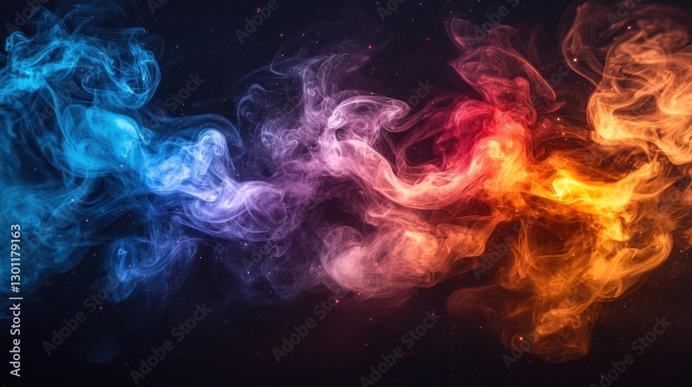 Fototapeta premium Colorful Smoke Swirls and Flows with Artistic Light Effects Background