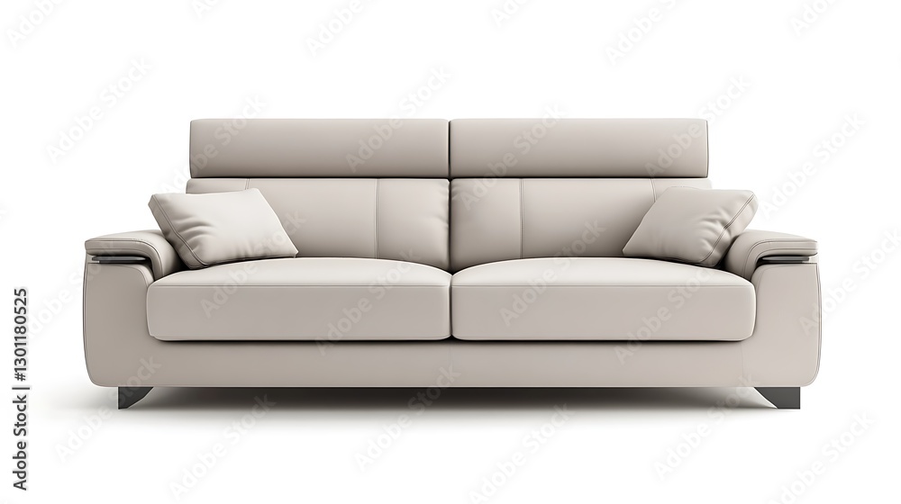 Elegant in-house furniture asset modern sofa on white background minimalist design indoor comfort Elegant in-house furniture asset modern sofa on white background minimalist design indoor comfort