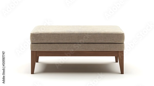 Stylish furniture asset in-house setting ottoman item on white background modern minimalism concept