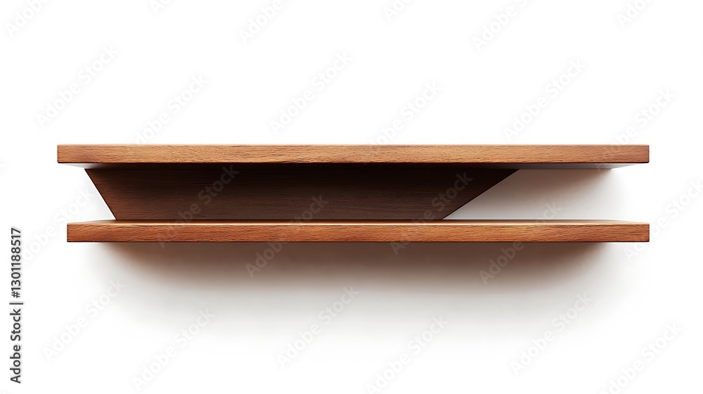 Minimalist wooden shelf asset in-house furniture item white background modern home decor concept Minimalist wooden shelf asset in-house furniture item white background modern home decor concept