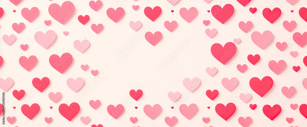 Floating hearts in pink and red hues Valentine Day love themed designs Festive pattern Floating hearts in pink and red hues Valentine Day love themed designs Festive pattern