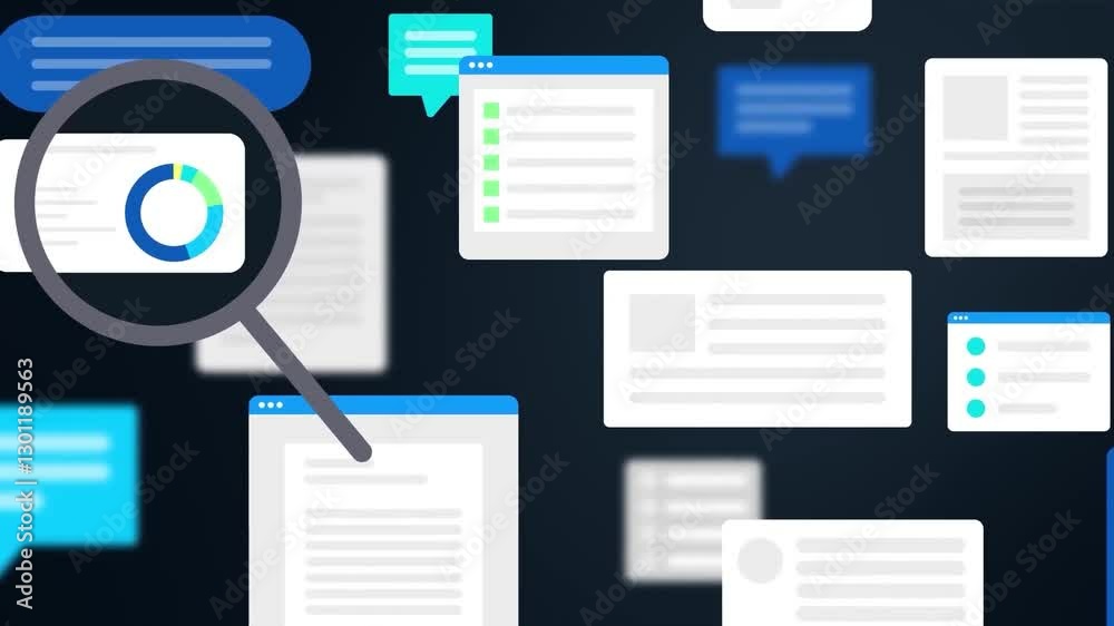 A futuristic AI-powered search engine interface displaying real-time data analysis, digital security, and intelligent automation.