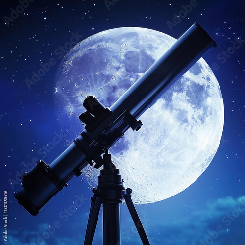 A high tech telescope capturing a detailed image of the moon in deep space ar 16:9 v 6.1 q 2