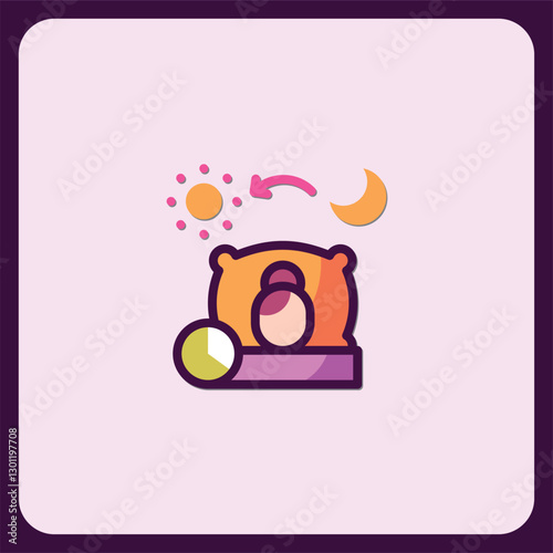 Sleep Schedule Icon, Day and Night Cycle with Sleep Timer