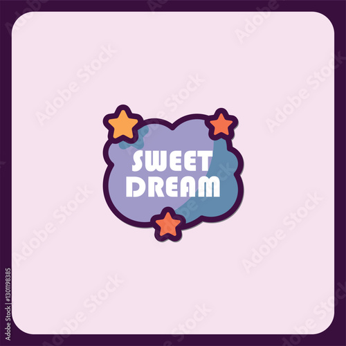 Sweet Dreams Cloud Icon with Stars Design
