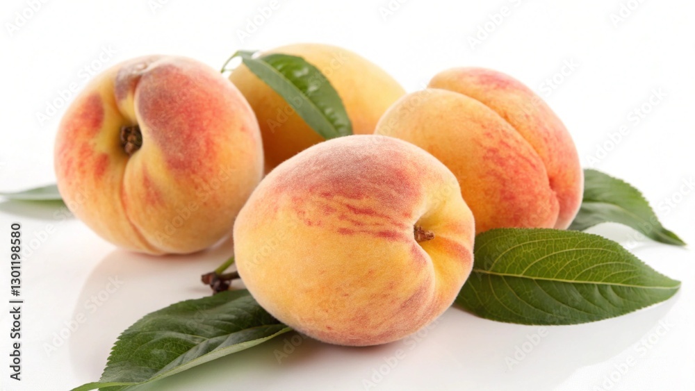 Peaches on White Background Peaches on White Background