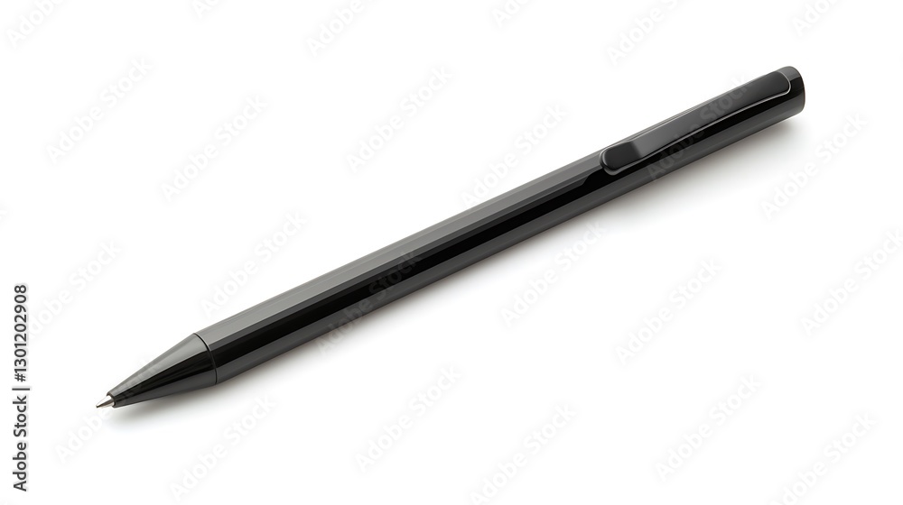 Stylish black pen asset on white background in-house furniture item minimalist design concept Stylish black pen asset on white background in-house furniture item minimalist design concept